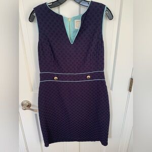 Elegant Navy Dress with Gold Accents